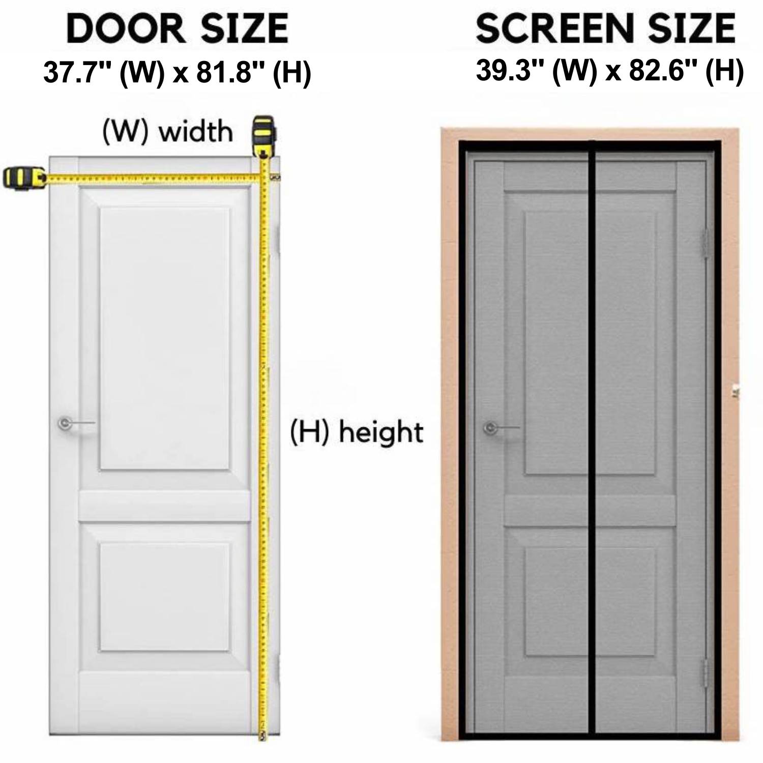 Magnetic Screen Door - Black, 27.5" (W) x 82.6" (H): image 9