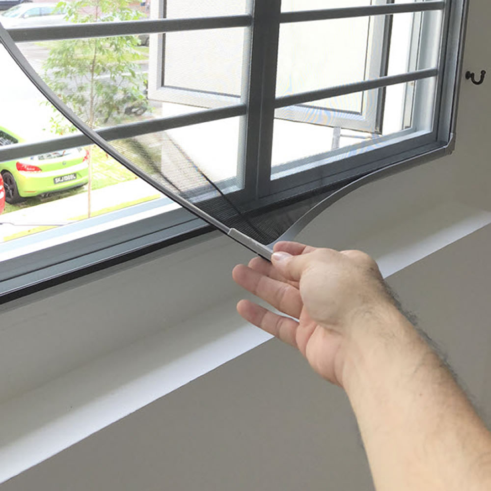Magnetic Window Screen - Black, Standard Mesh (Grey), 39" x 39": image 3