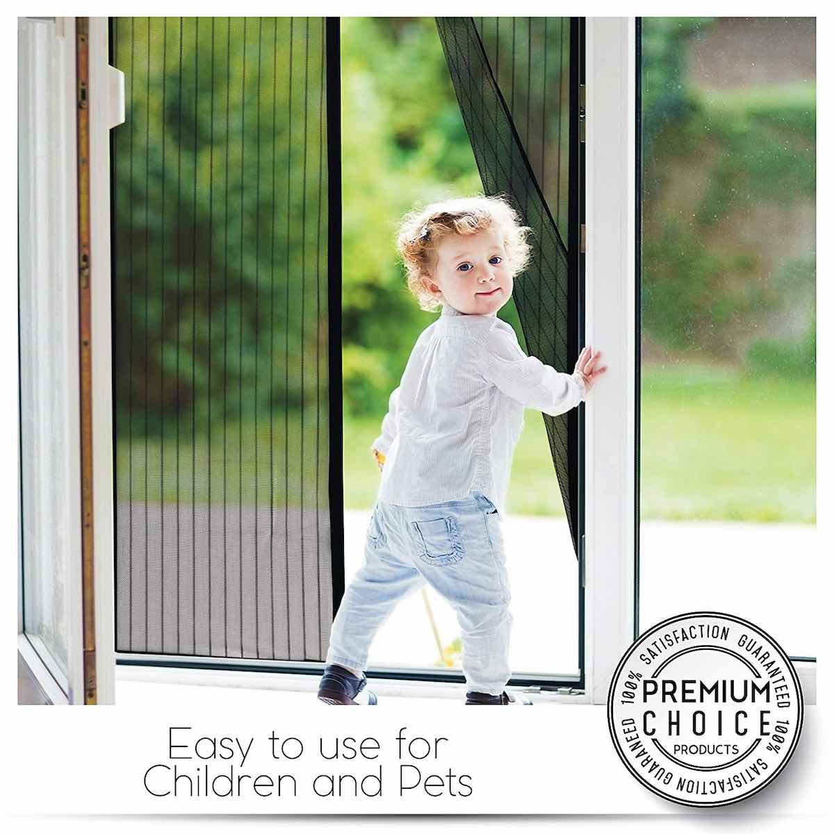 Magnetic Fly Screen Door Keep Insects Out Mosquito Door Screen Easy to Install Without Drilling Top-to-Bottom Seal Automatically for Balcony Sliding Living Room Childrens Room L 140 * 240 cm 