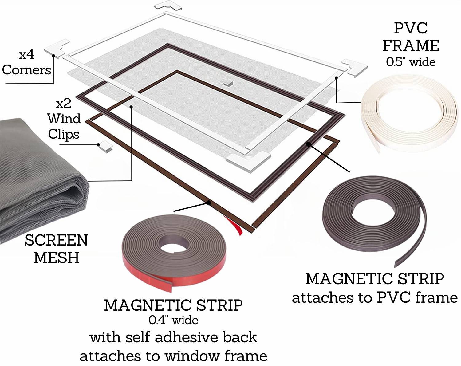 best magnetic window screen kit USA